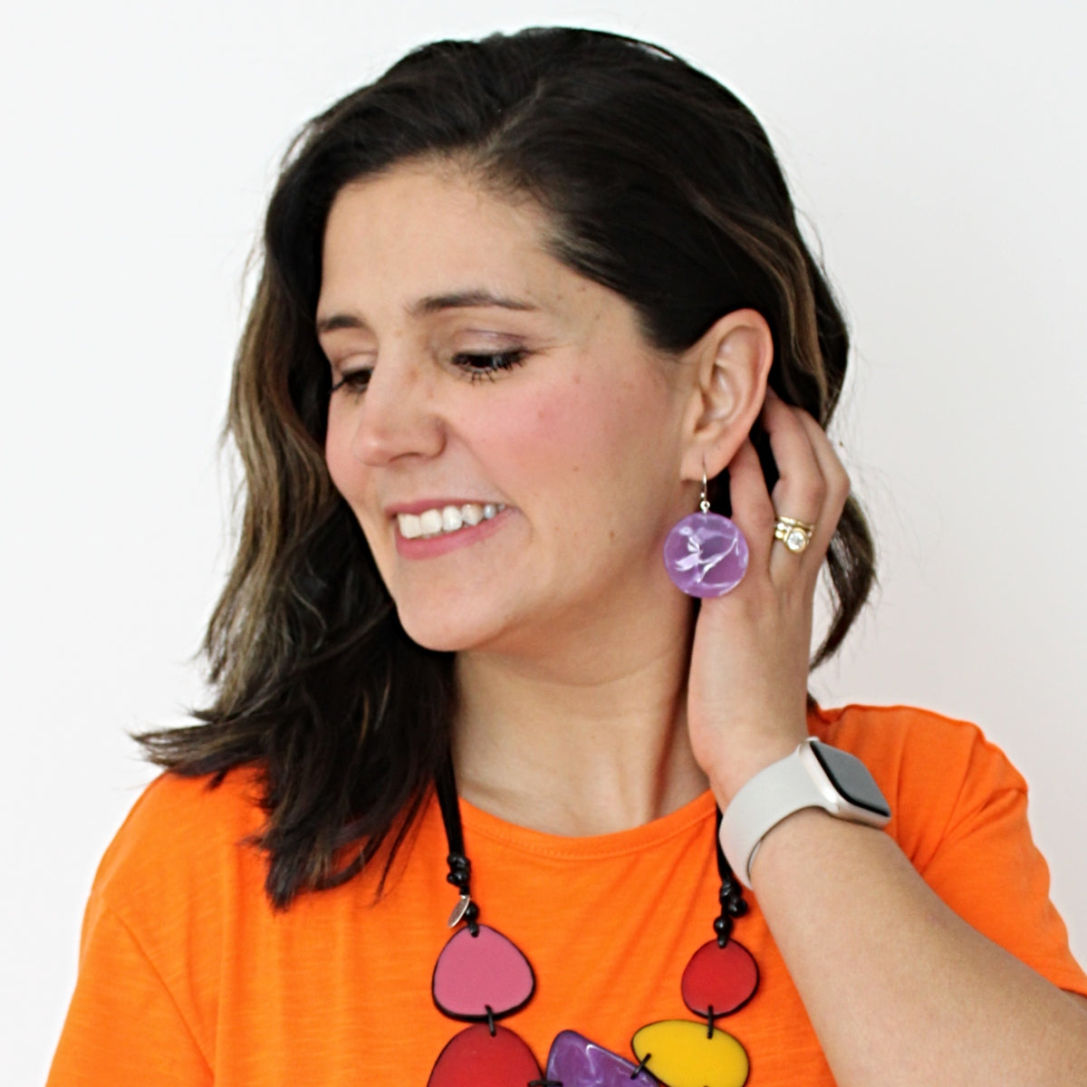 Purple Raven Earrings