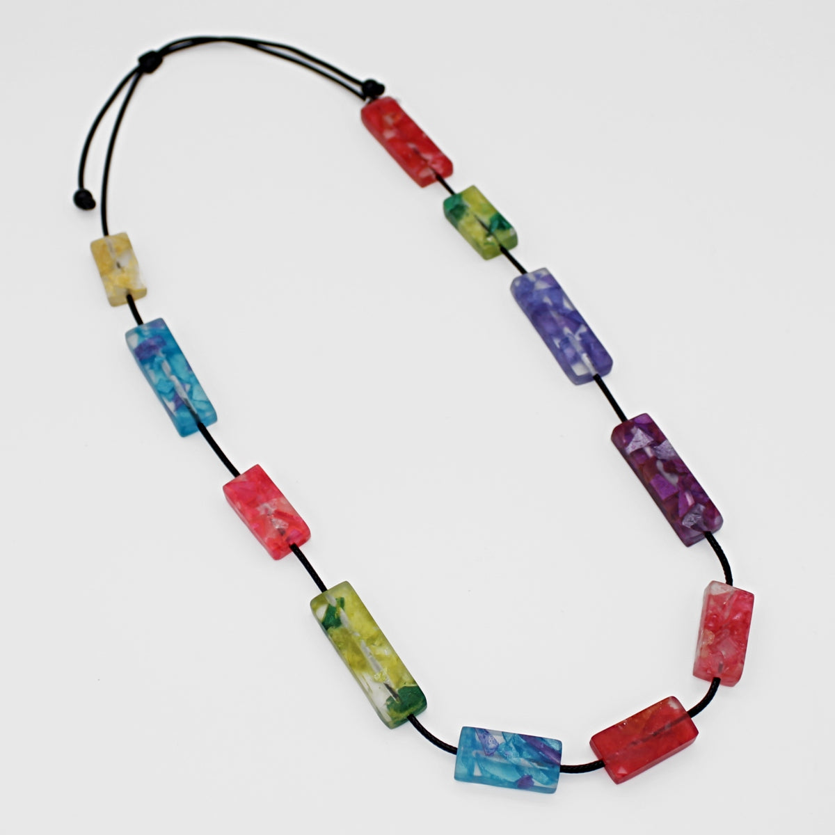 Vega Multi-Color Rectangular Necklace - Sylca Designs - Chunky Jewelry