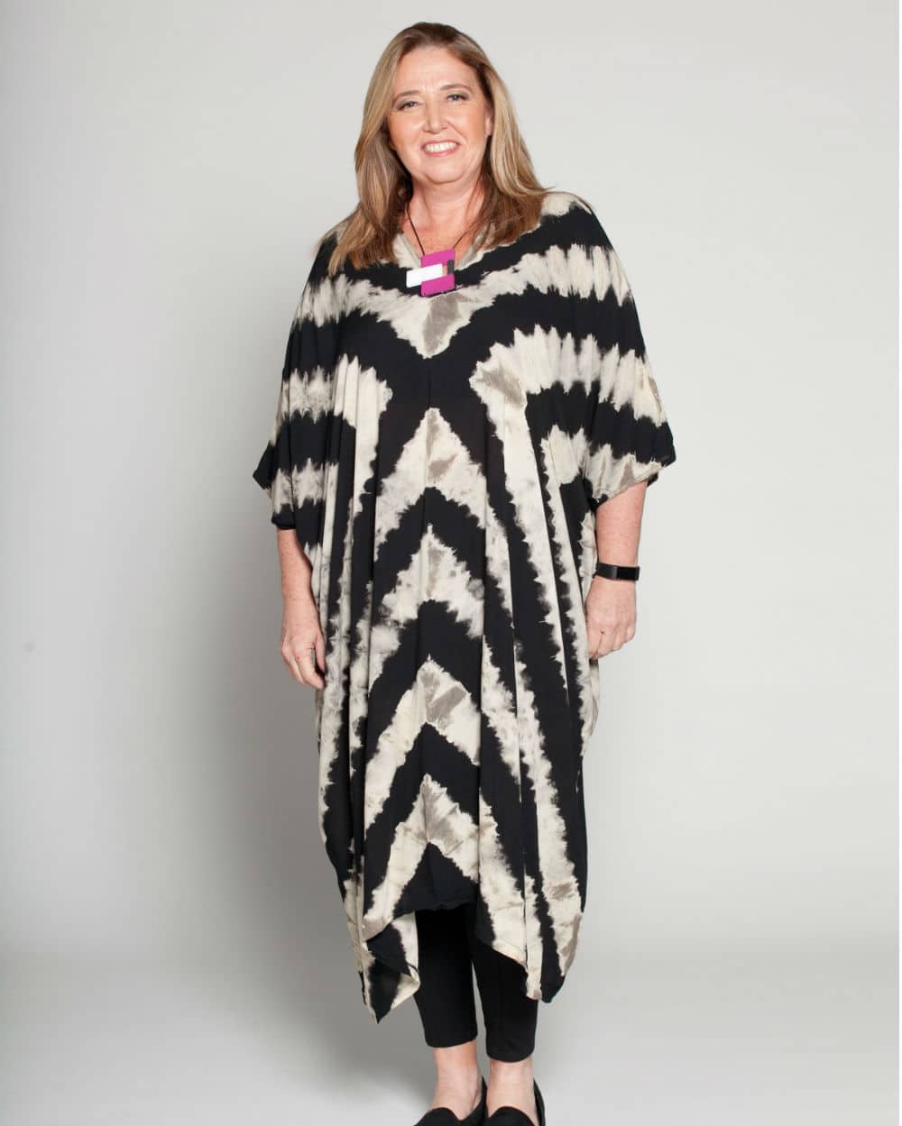 Hand decorated geometric maxi dress