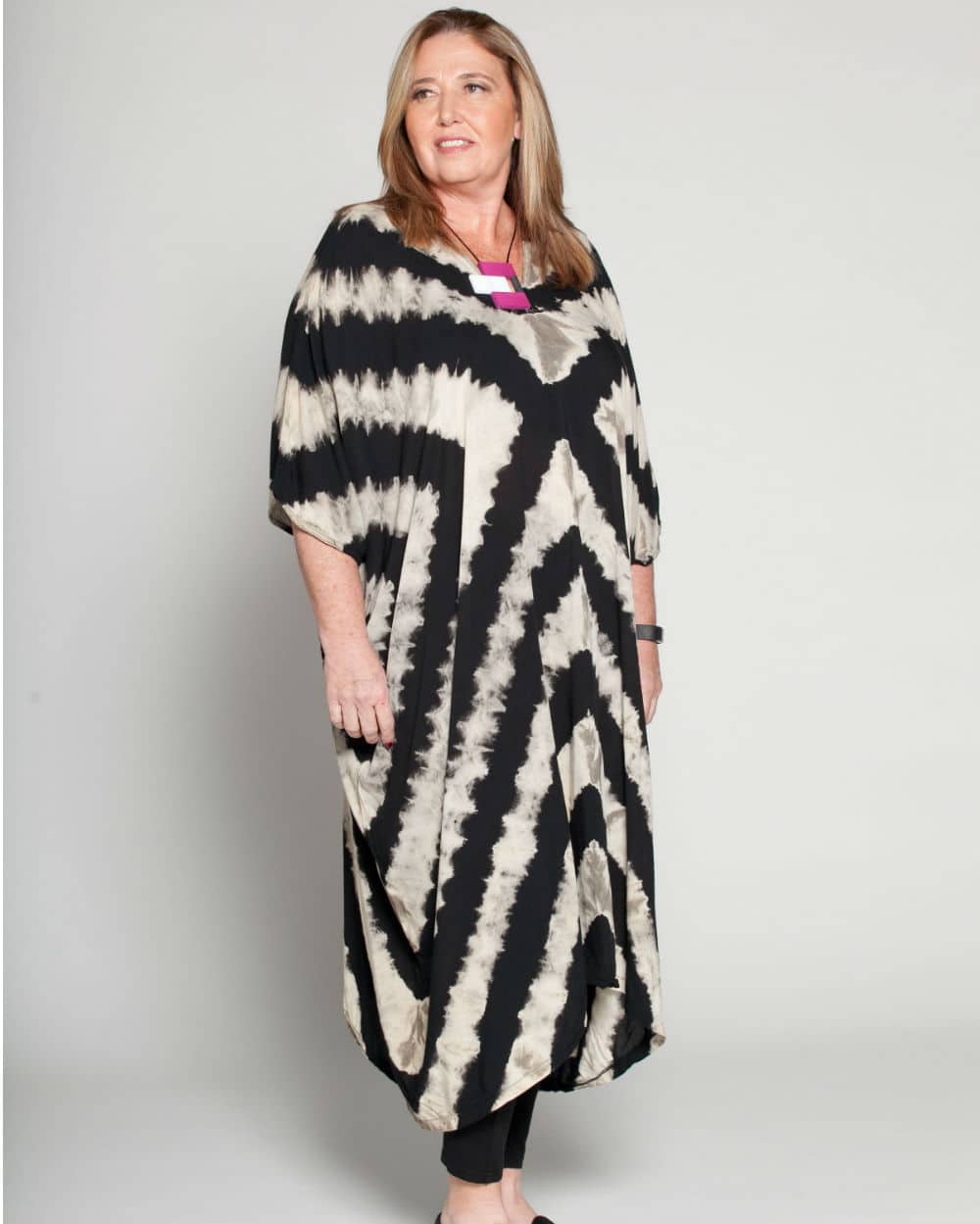 Hand decorated geometric maxi dress