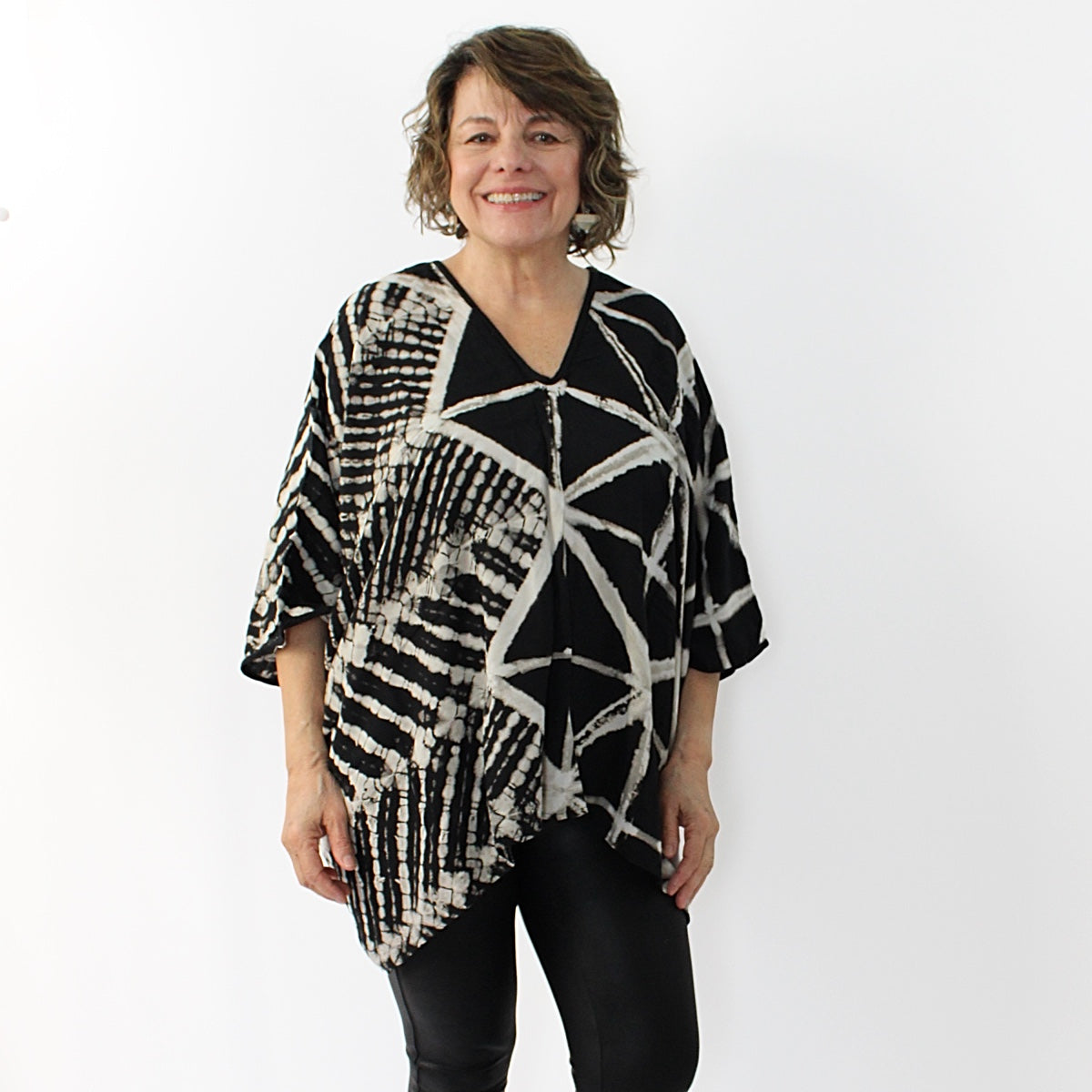 Abstract Double Design Blouse - Sylca Designs - Chunky Jewelry