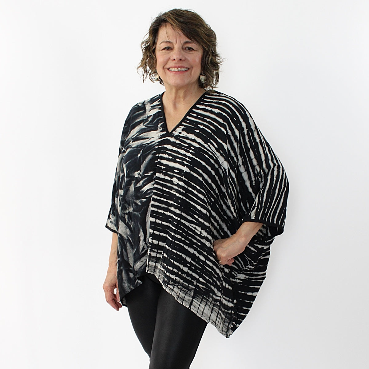 Split Pattern Blouse - Sylca Designs - Chunky Jewelry