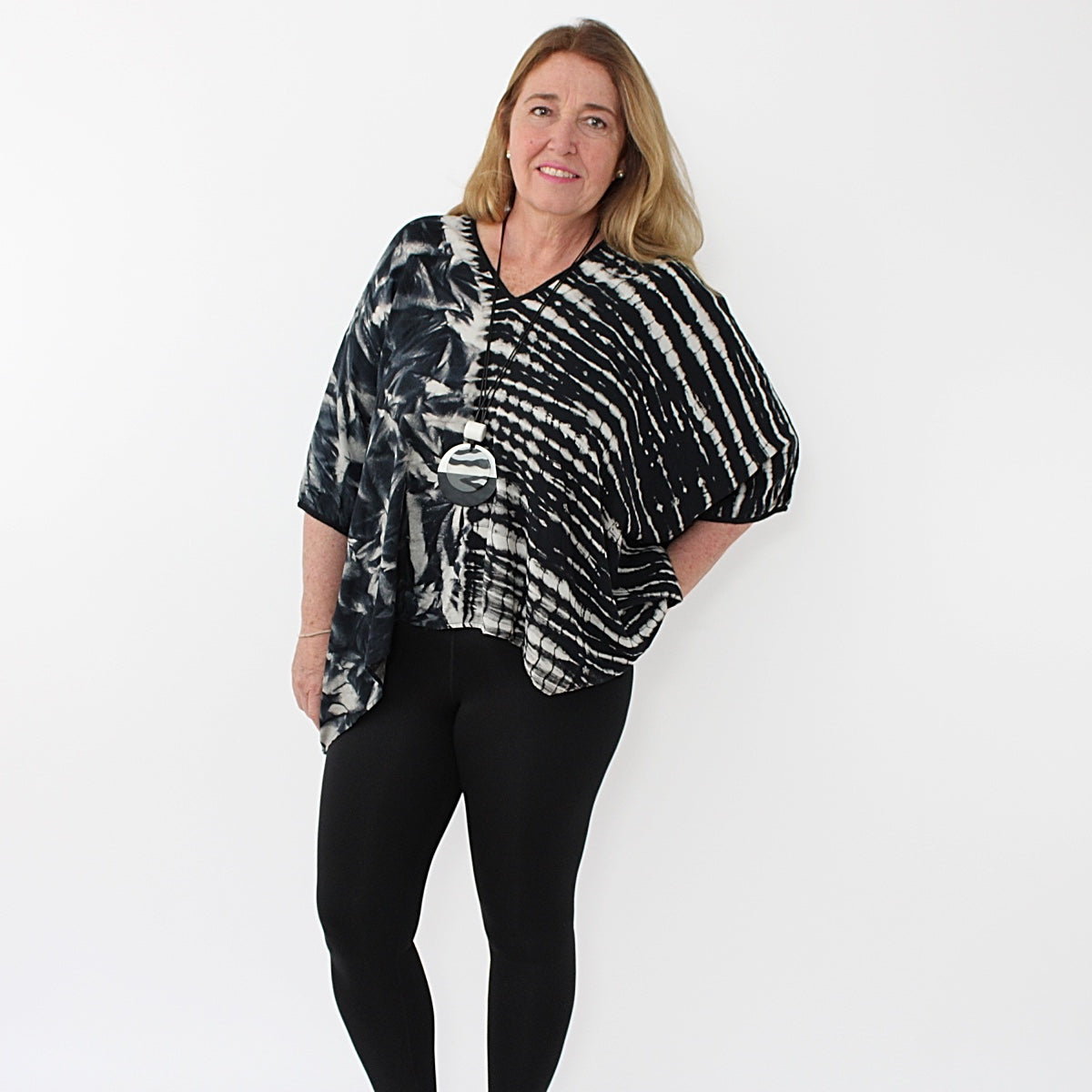 Split Pattern Blouse - Sylca Designs - Chunky Jewelry