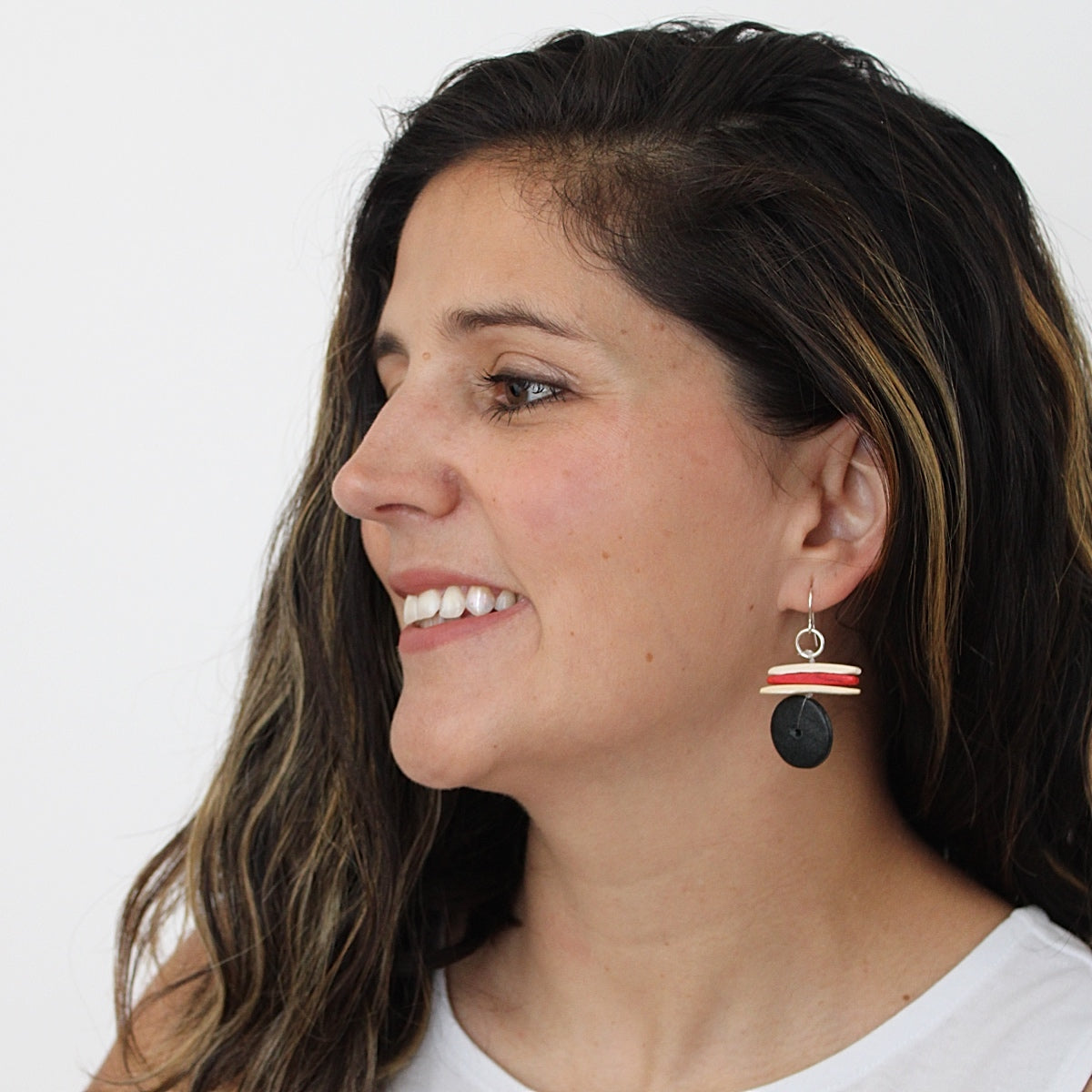 Black and Red Elaine Earrings