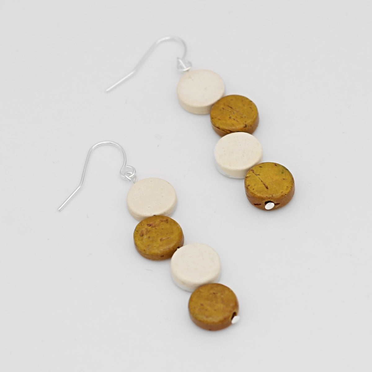 Yellow and White Eva Dangle Earrings