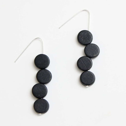 Black Eva Dangle Earrings - Sylca Designs - Chunky Jewelry