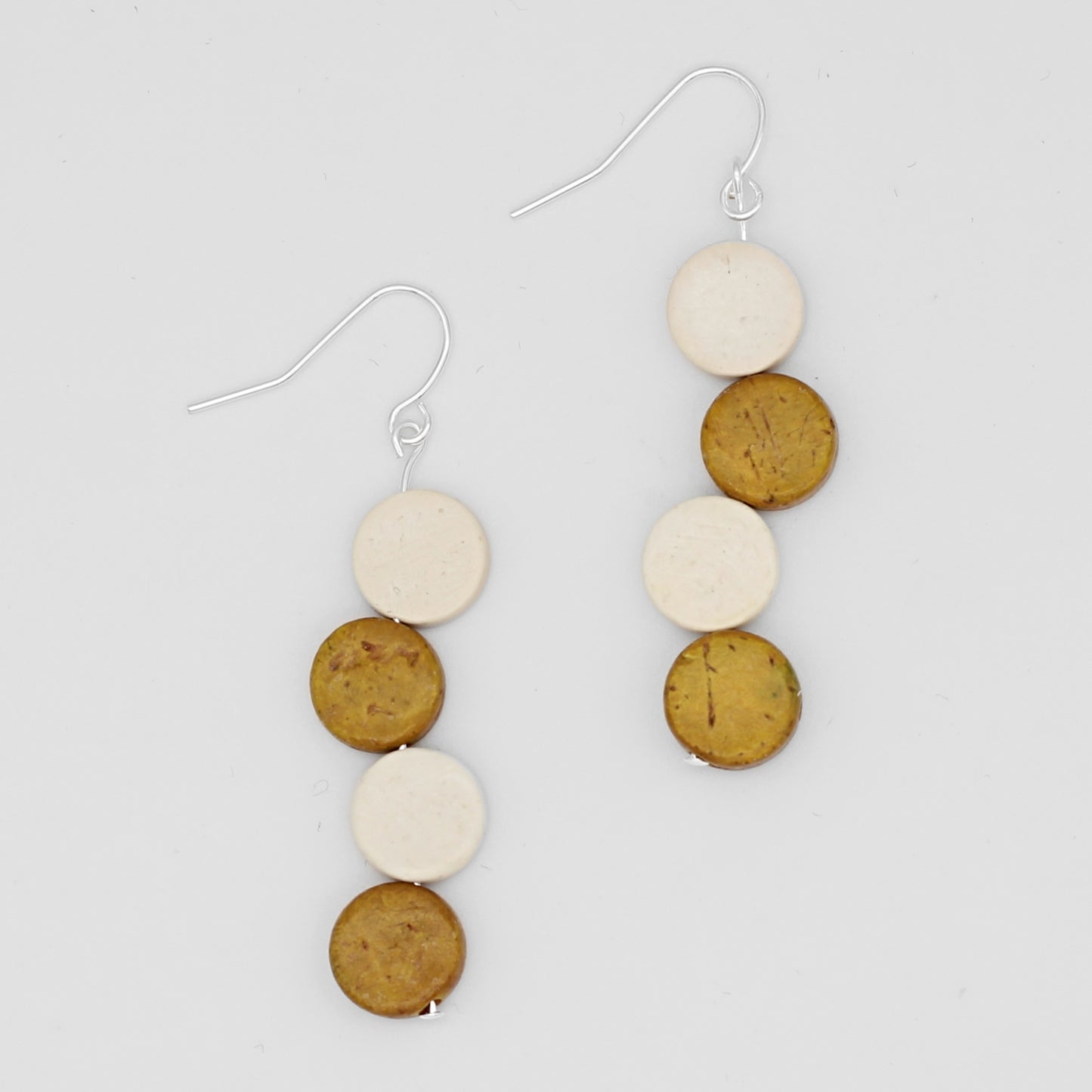 Yellow and White Eva Dangle Earrings