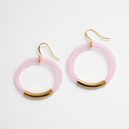 Lavender Mesh Hoop Earring Gold - Sylca Designs - Chunky Jewelry