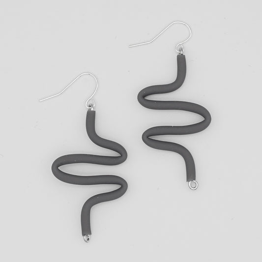 Artistic Rubber Tubing Naya Earrings Gray