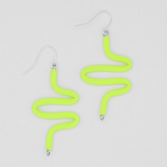 Artistic Rubber Tubing Naya Earrings Neon