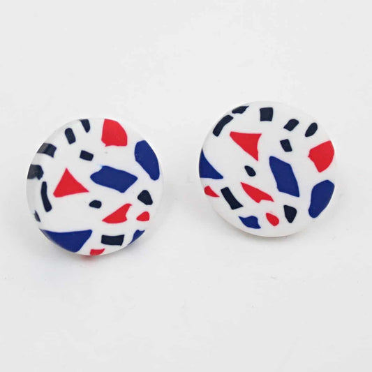 Red White and Blue Statement Earrings - Sylca Designs - Chunky Jewelry