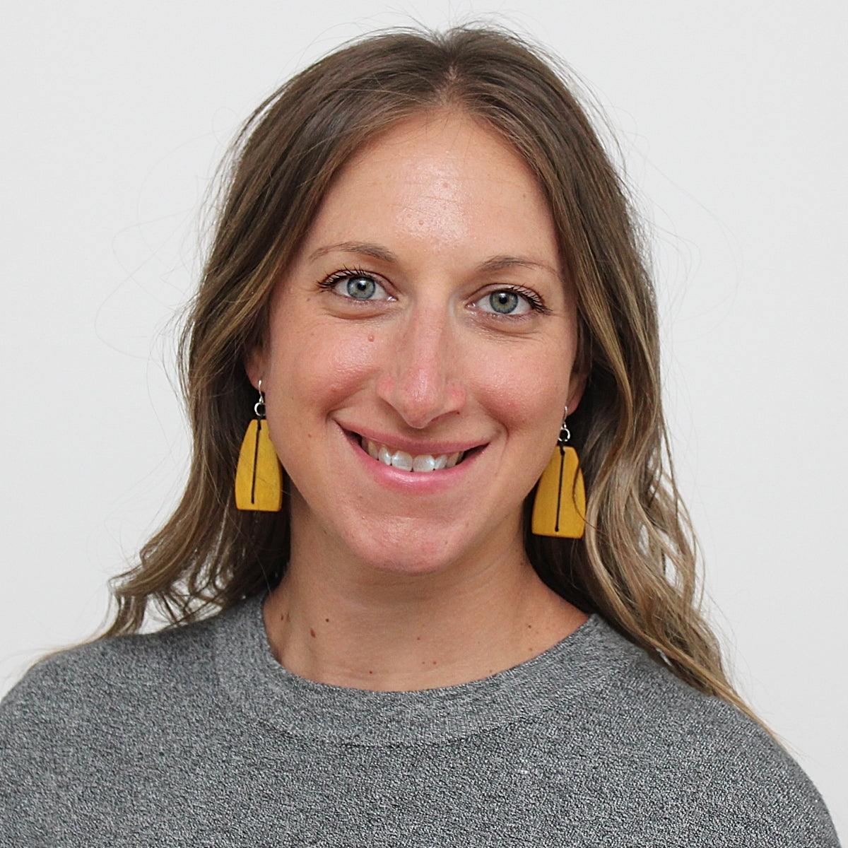 Yellow Thread Statement Earrings
