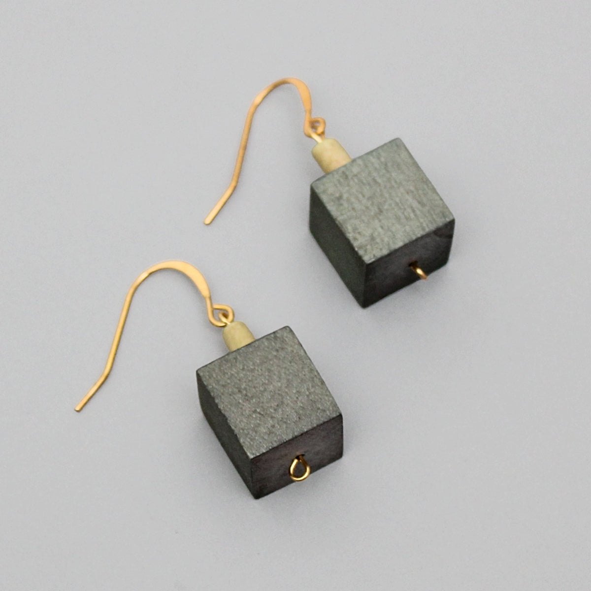 Brie Green Block Earrings