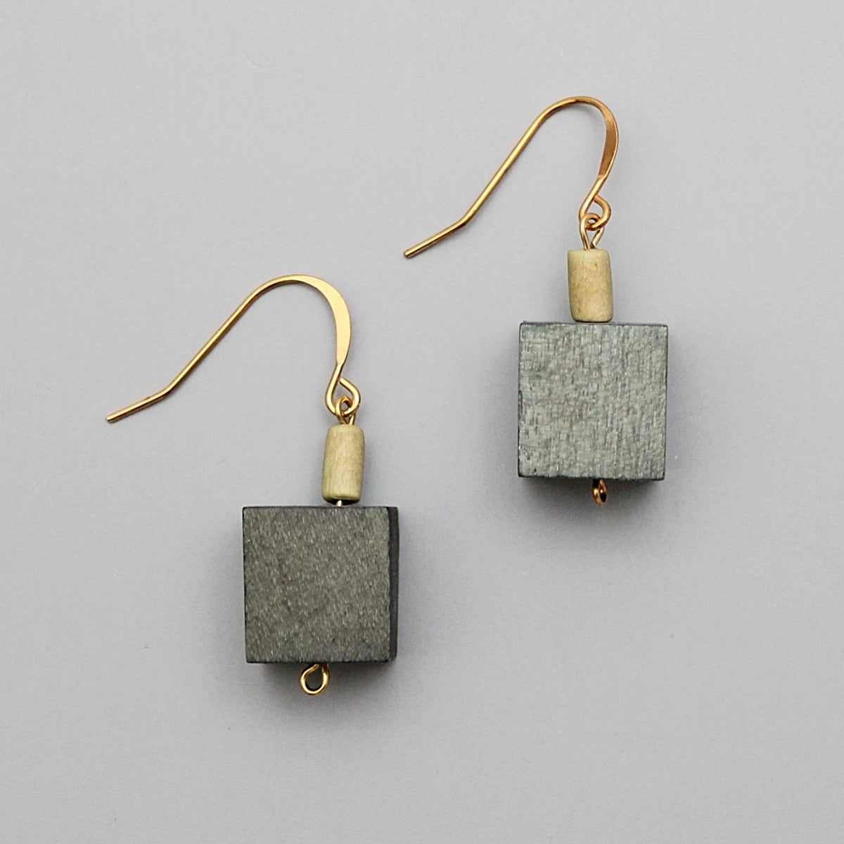 Brie Green Block Earrings