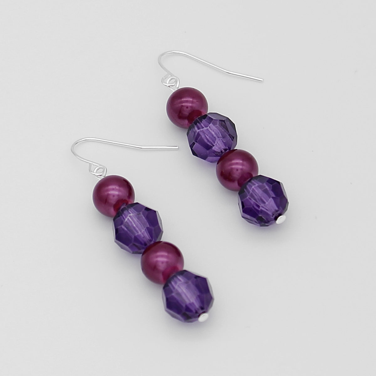Purple Disco Drop Earrings