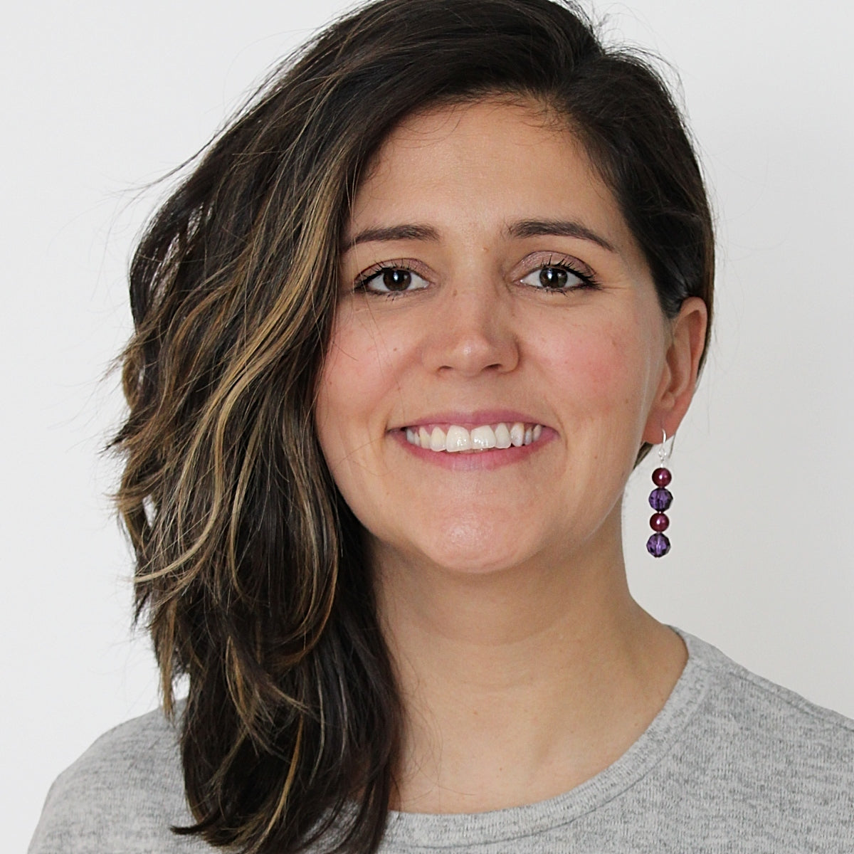 Purple Disco Drop Earrings