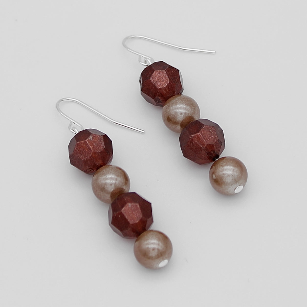 Brown Disco Drop Earrings