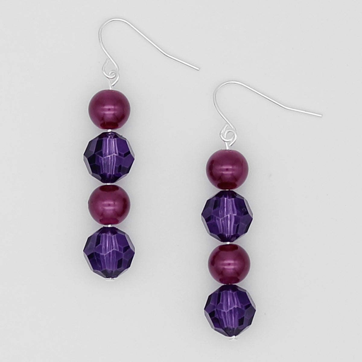 Purple Disco Drop Earrings