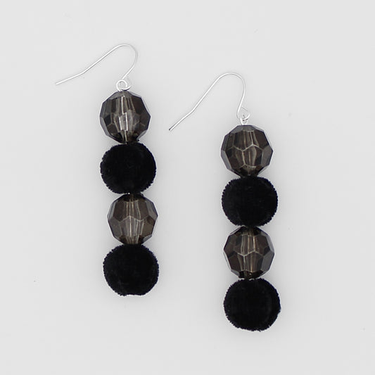 Black and Grey Drop Earrings - Sylca Designs - Chunky Jewelry