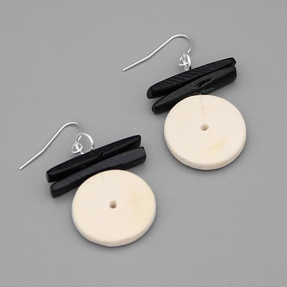 White and Black Elaine Earrings