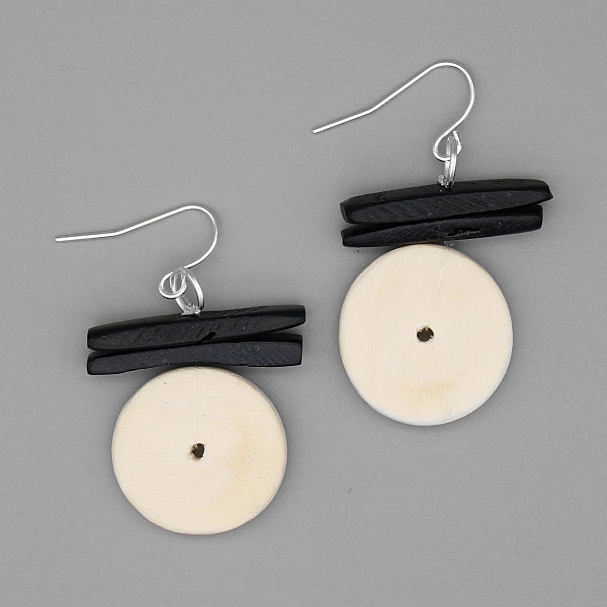 White and Black Elaine Earrings