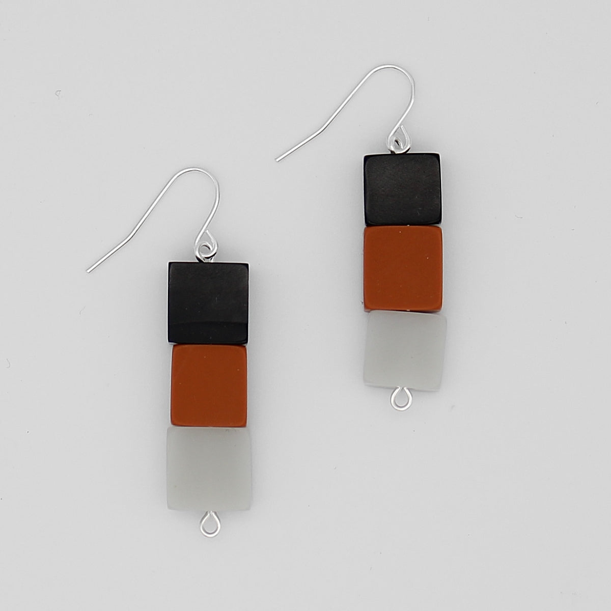 Orange Square Mary Pat Earrings