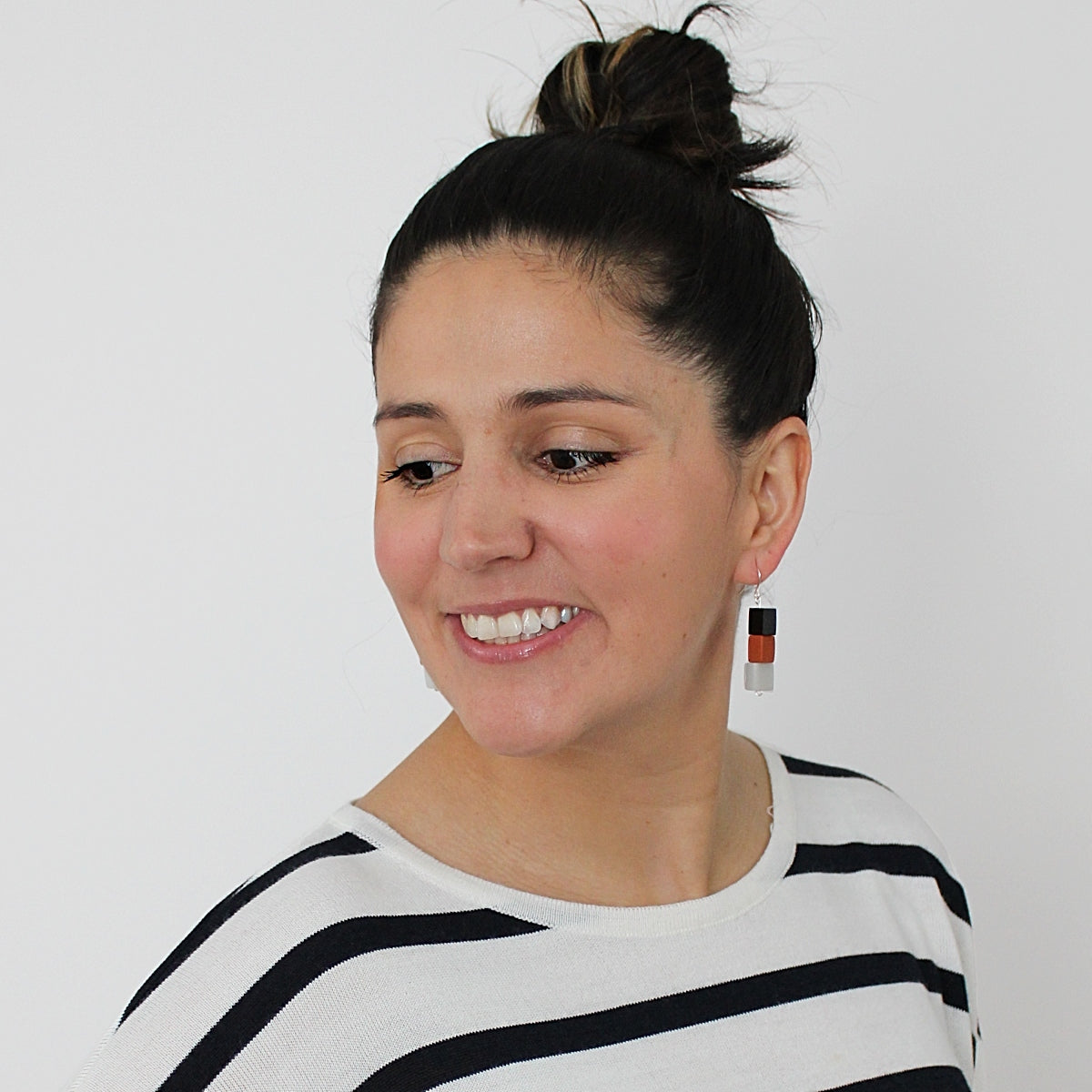 Orange Square Mary Pat Earrings