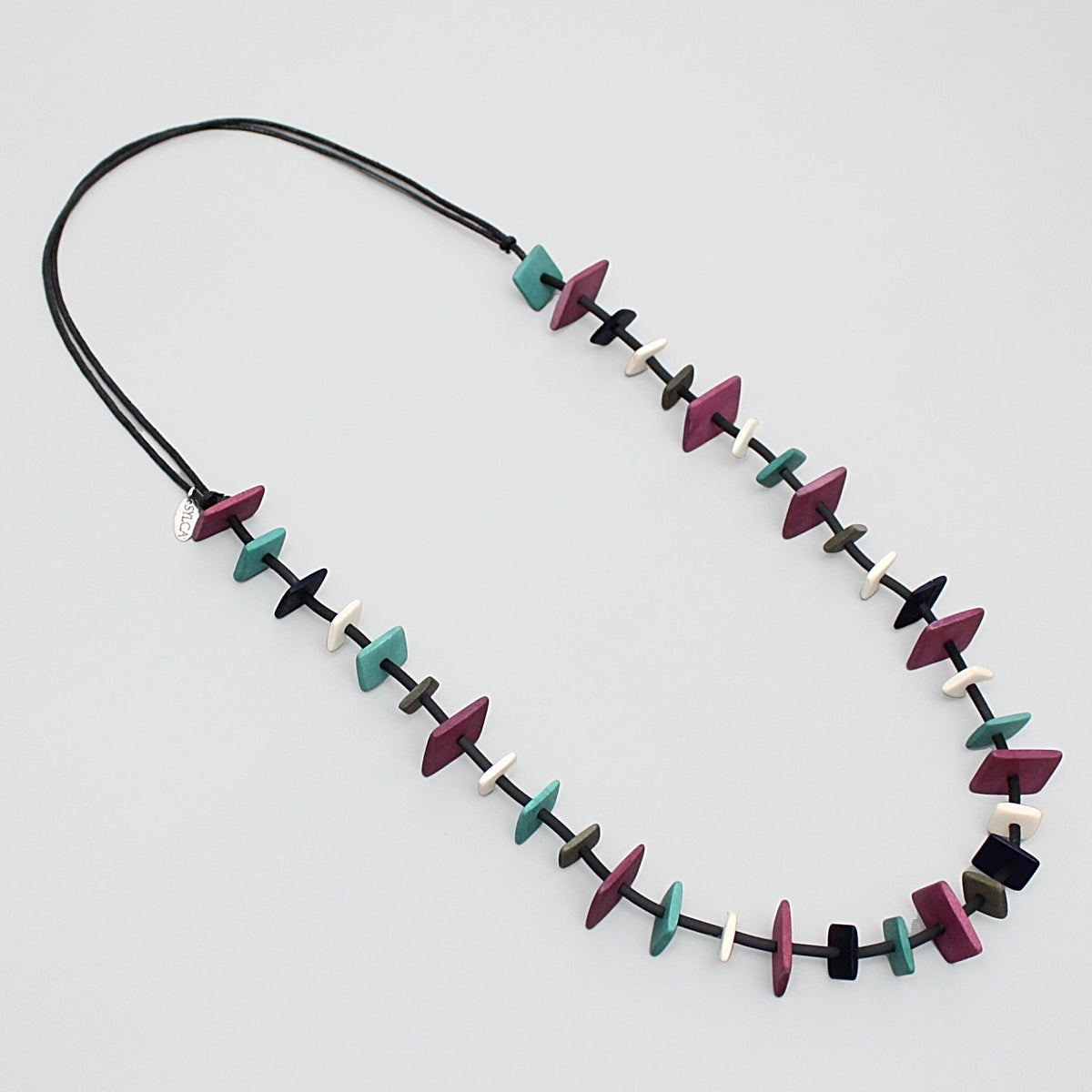 Fuchsia Sandra Squares Necklace