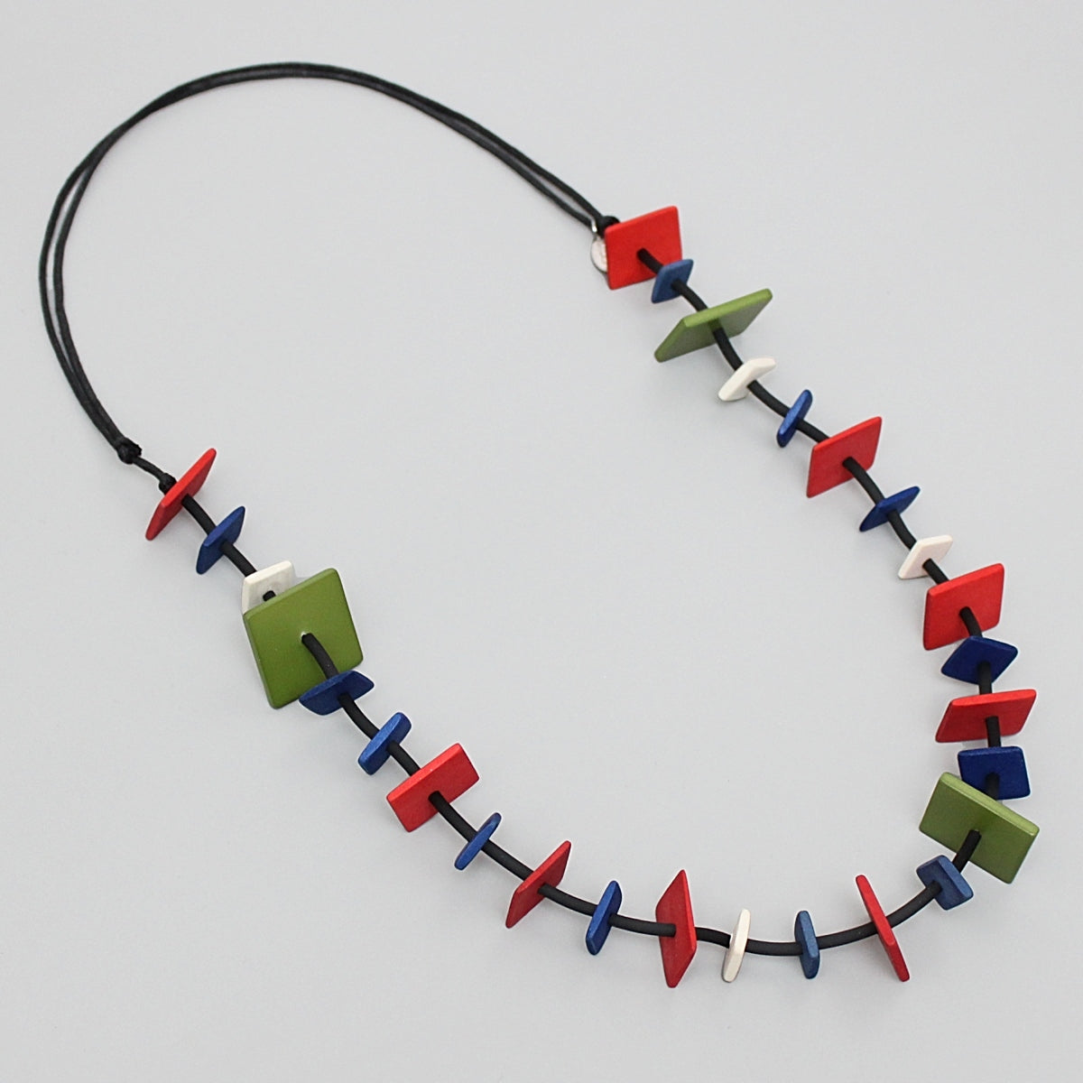 Blue Sandra Squares Necklace
