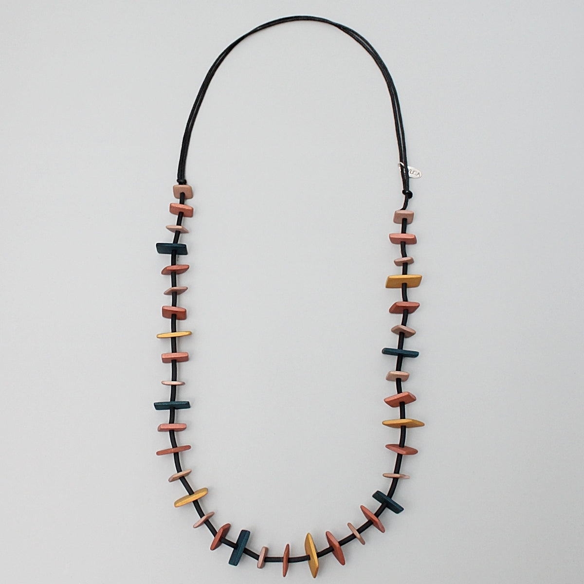 Peach Sandra Squares Necklace