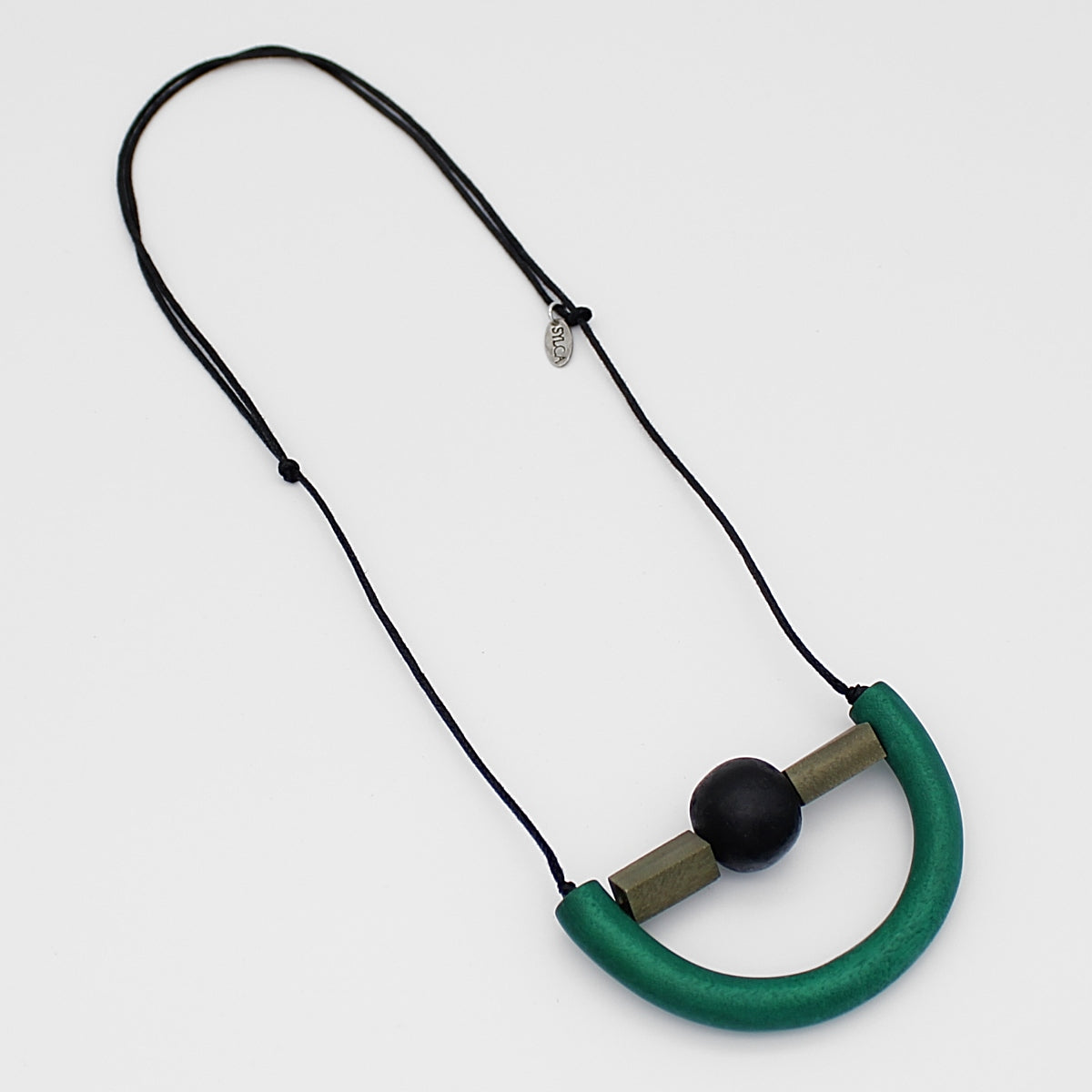 Green Modern Geometric Necklace
