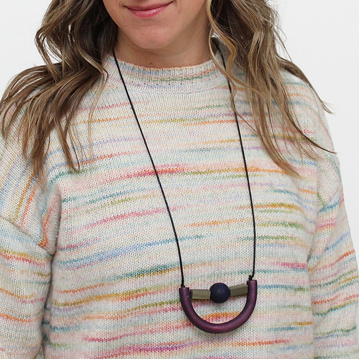 Purple Modern Geometric Necklace
