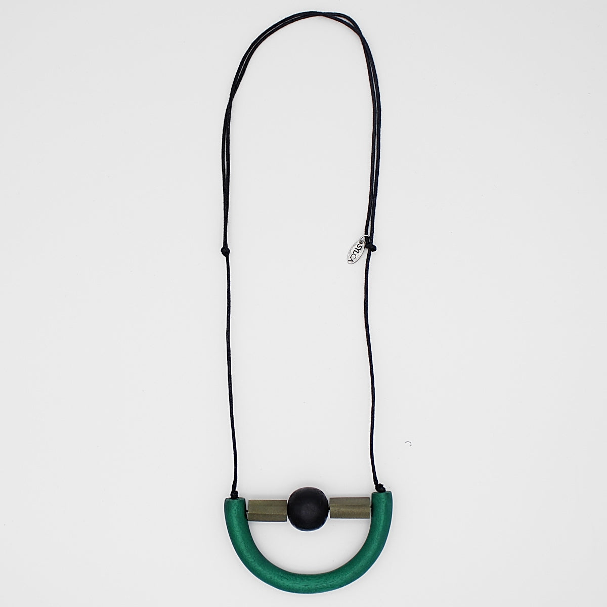 Green Modern Geometric Necklace