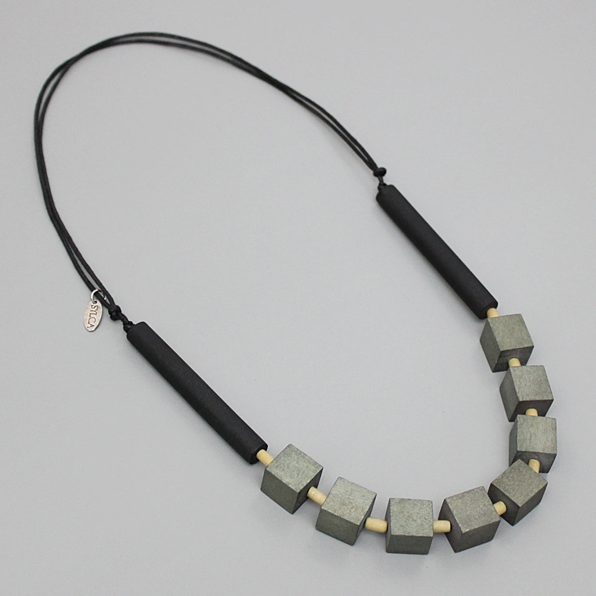 Brie Green Block Bead Chunky Necklace