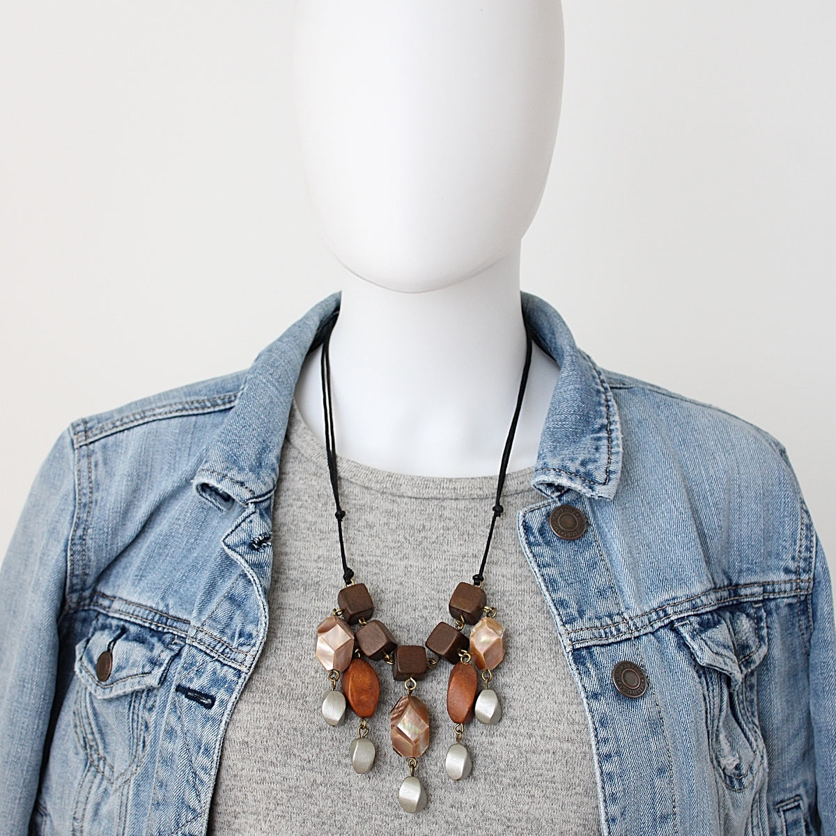 Shades of Brown Careen Dangle Necklace