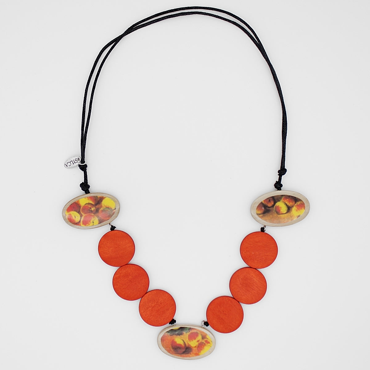 Decoupage Fall Bead Necklace