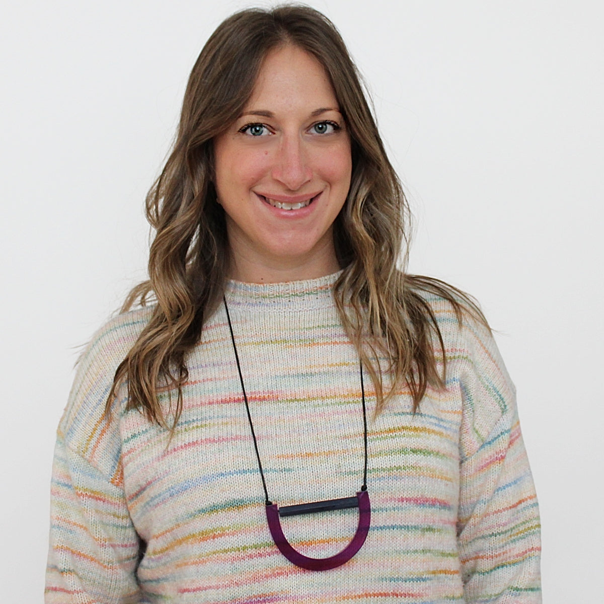 Geometric Kia Necklace Purple