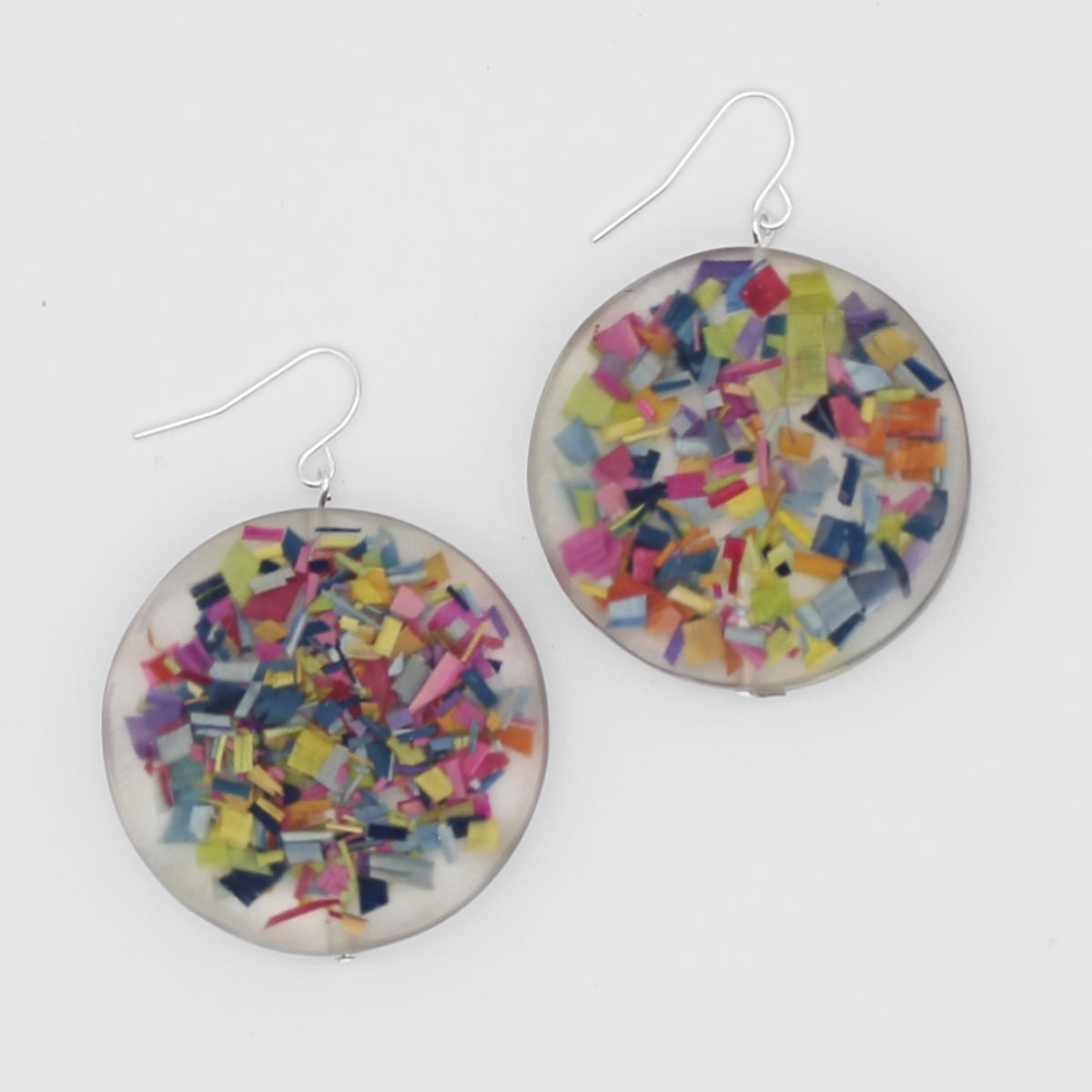 Round Resin Confetti Earrings
