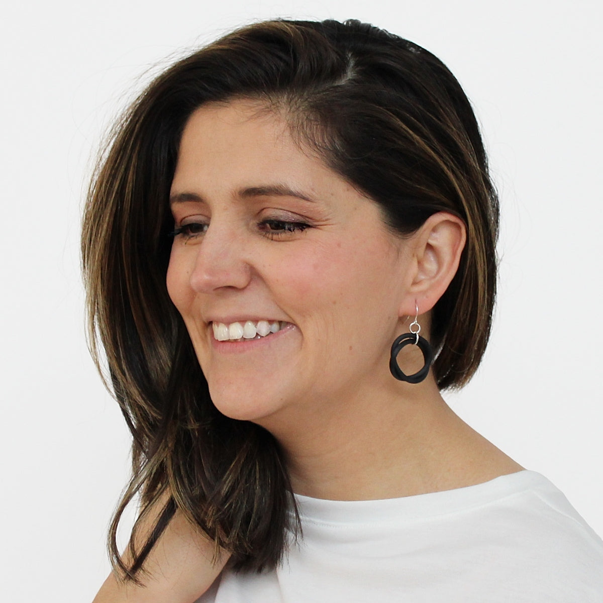 Black Cefalu Swirl Earring