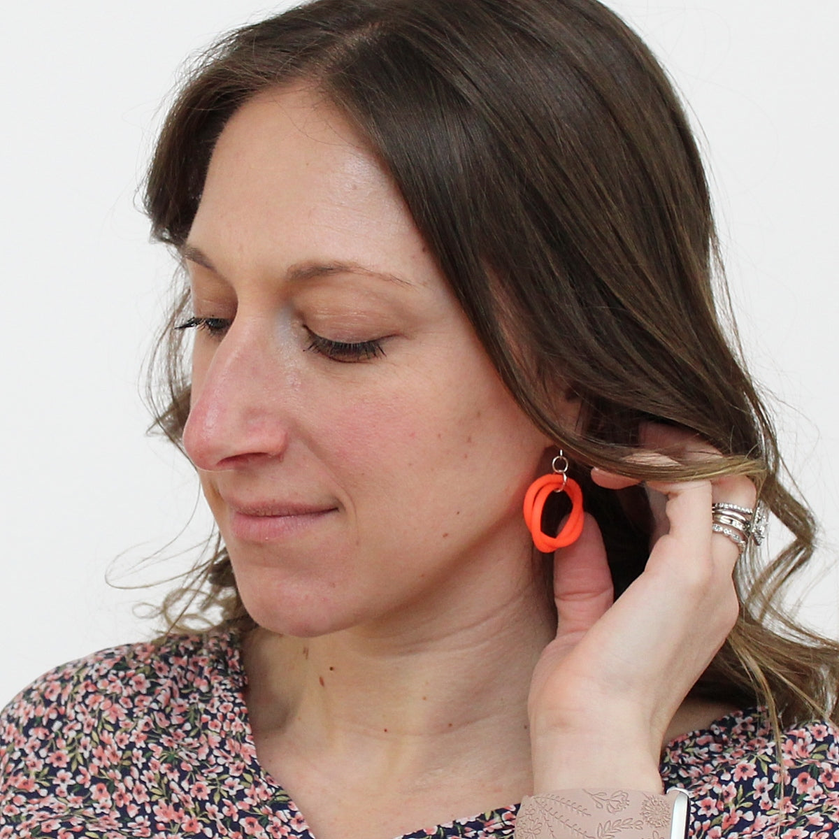 Orange Cefalu Swirl Earring
