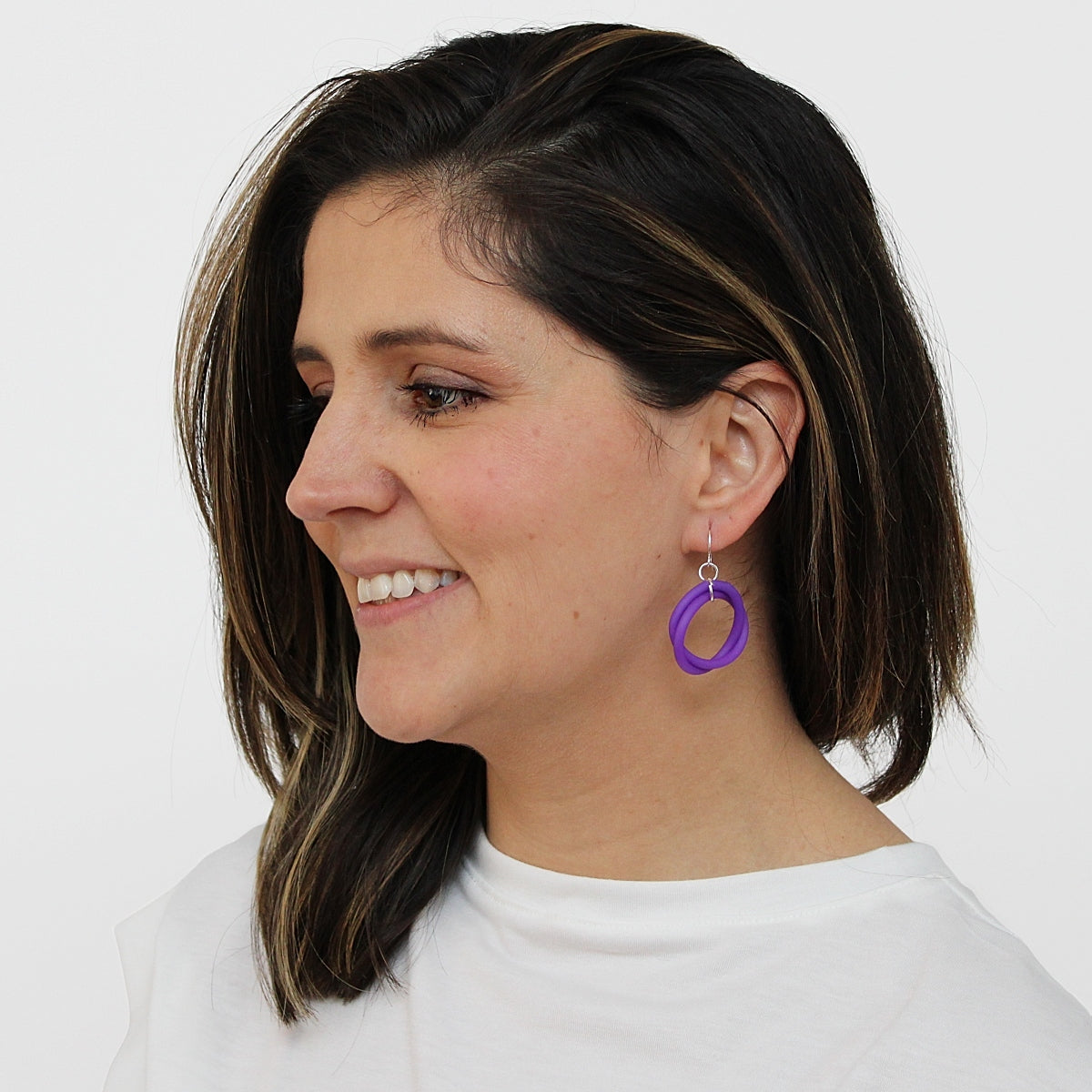 Purple Cefalu Swirl Earring