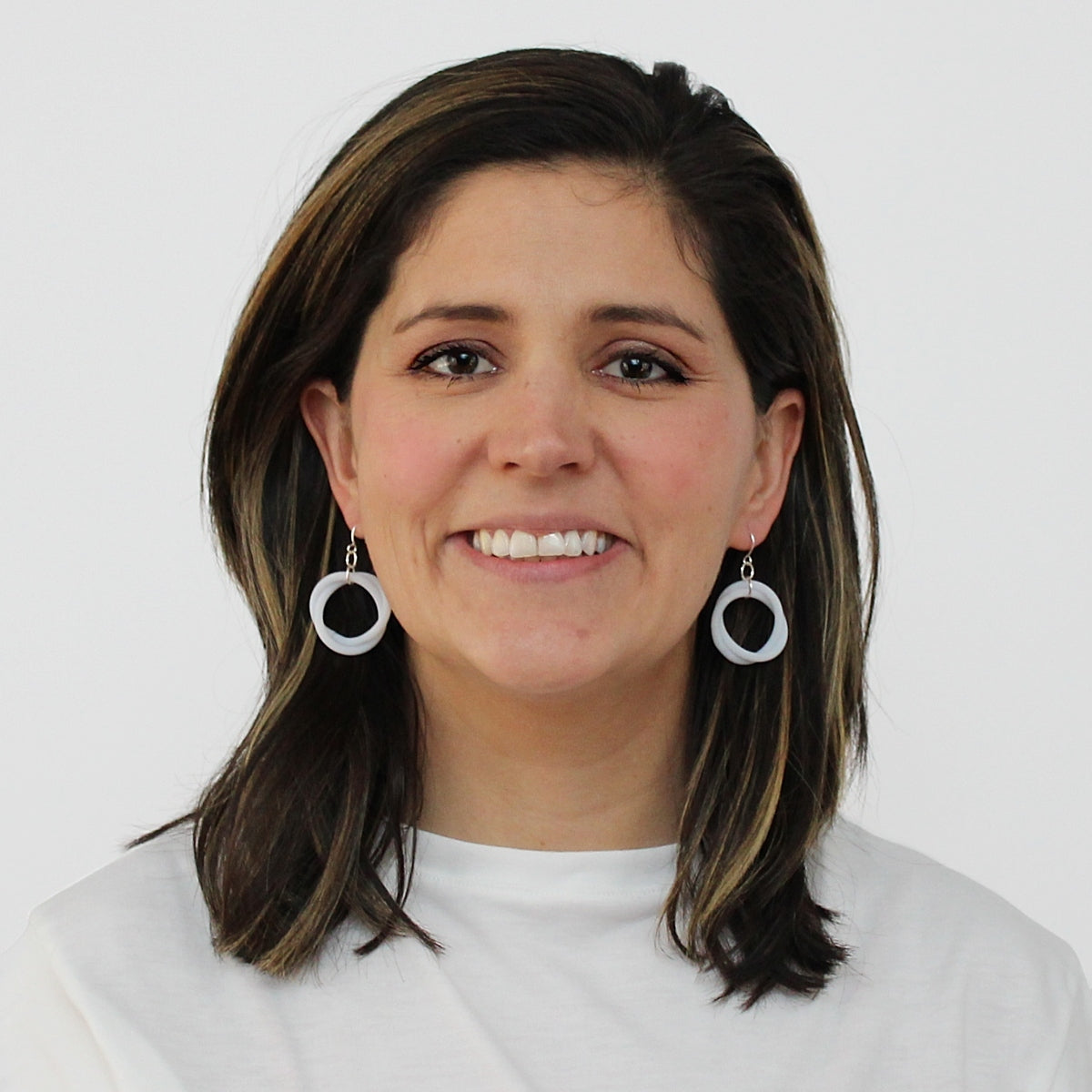 White Cefalu Swirl Earring