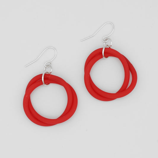 Red Cefalu Swirl Earring - Sylca Designs - Chunky Jewelry