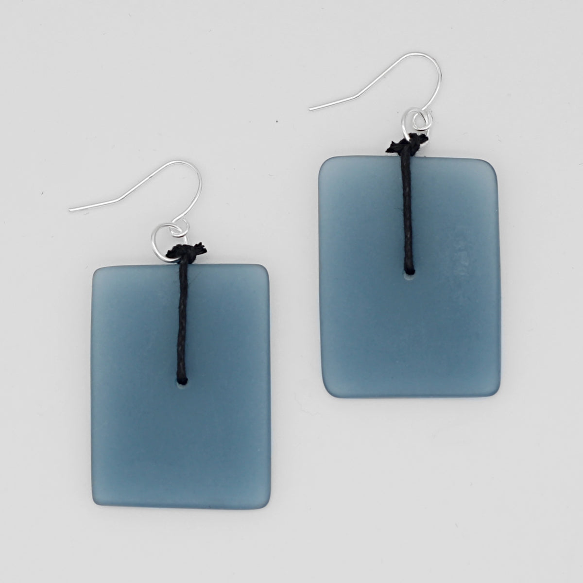 Blue Rectangle Dangle Earring