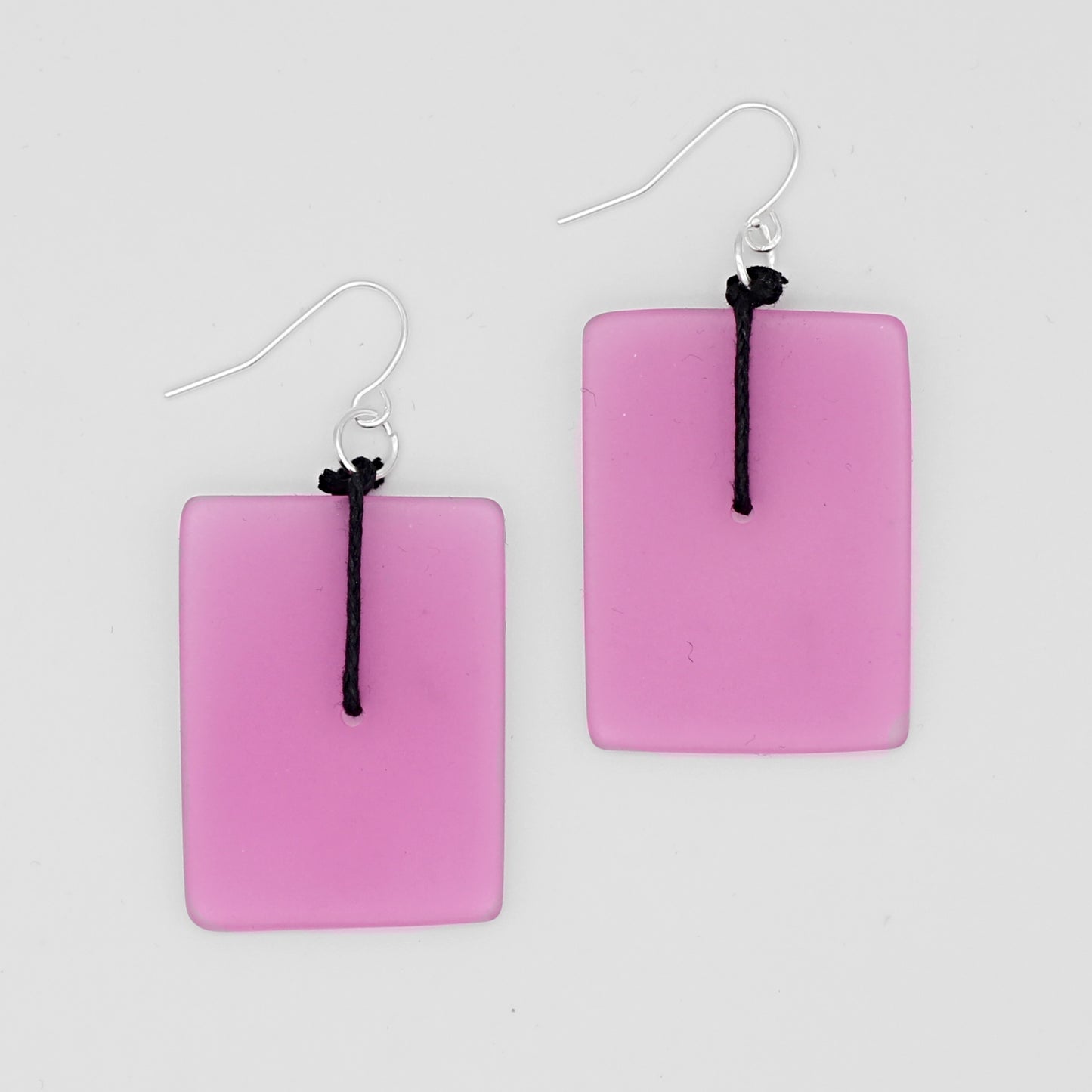 Pink Rectangle Dangle Earring