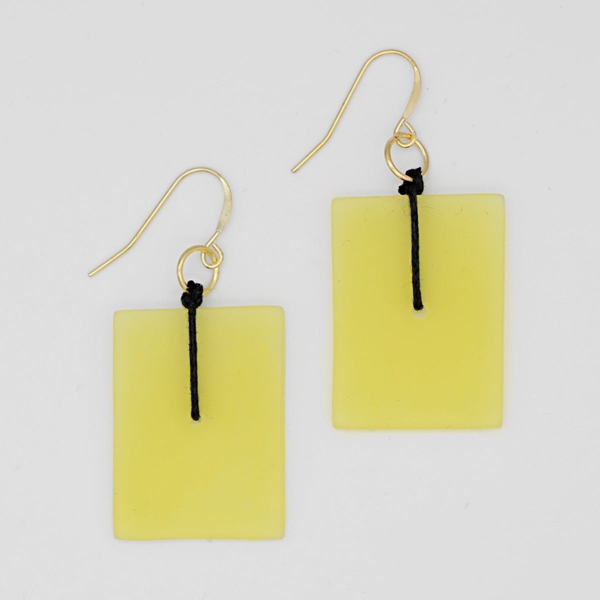 Yellow Rectangle Dangle Earring