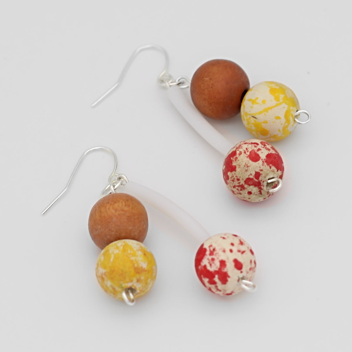 Orange Triple Bead Jacie Dangle Earring