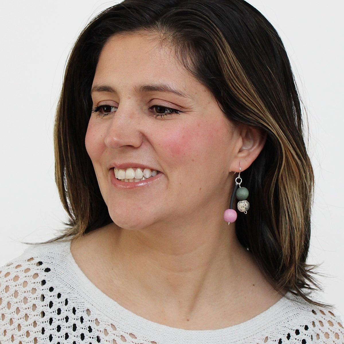 Pink Bead Jacie Dangle Earring
