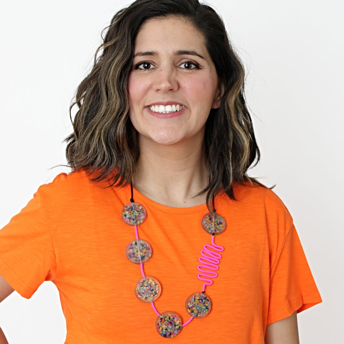 Pink Confetti Statement Necklace
