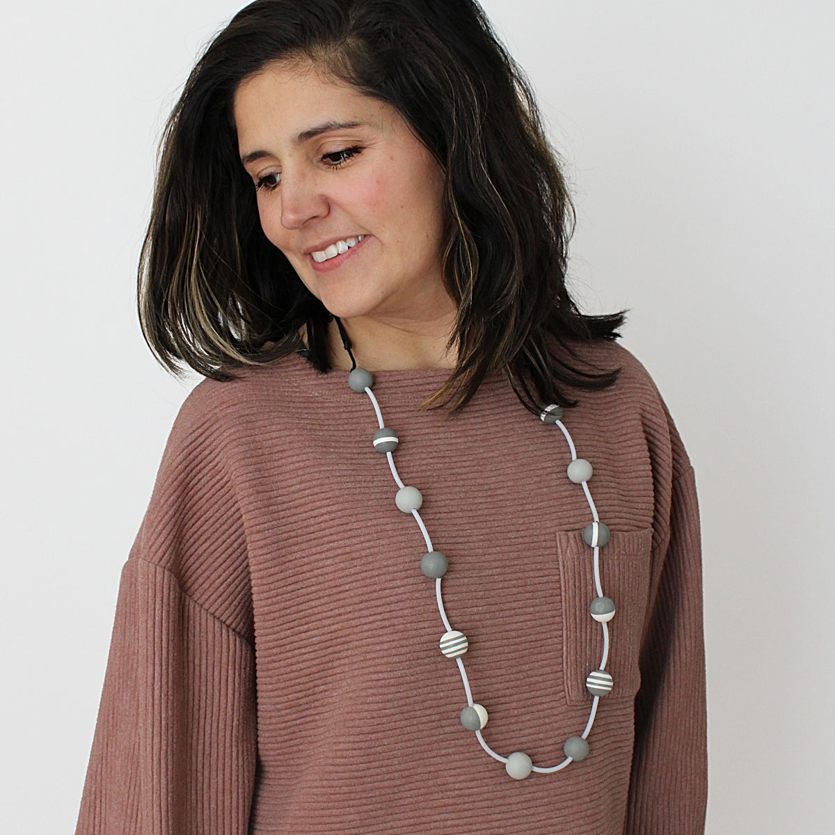 Gray and White Roberta Necklace